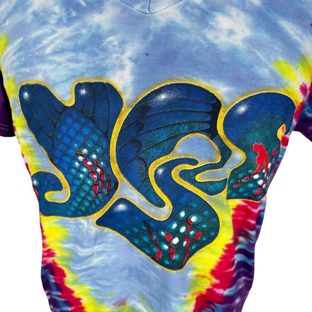Yes Rock Band T-Shirt Mens Medium Tie Dye‎ 2014 Summer Tour Music Tee V-Neck - Picture 2 of 9